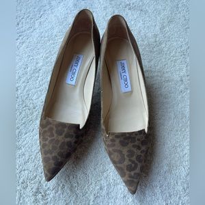 Jimmy Choo Amelia Embossed Kitten-Heel Pumps leopard print